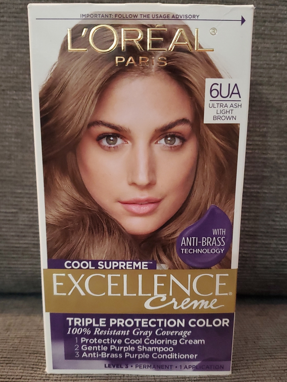 Loreal Paris 6UA Ultra Ash Light Brown Excellence Creme Anti Brass Technology